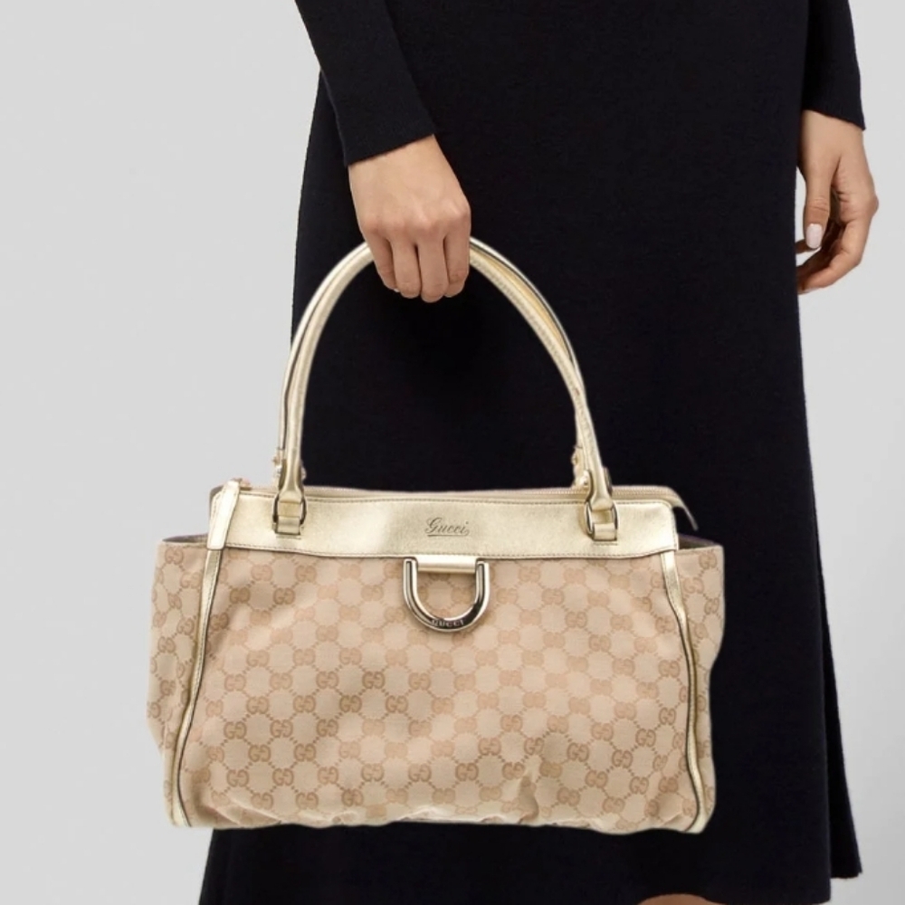 🍒AUTHENTIC🍒 GUCCI ABBEY CANVAS TOTE